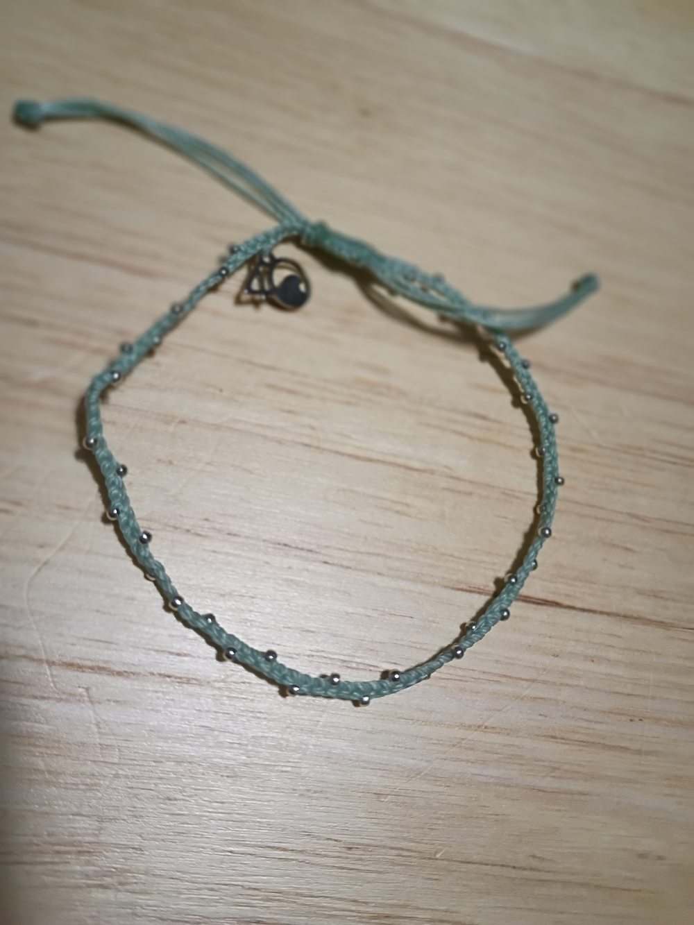 Anklet Adjustable Mint Green Beaded Braided Seed Bead Anklet